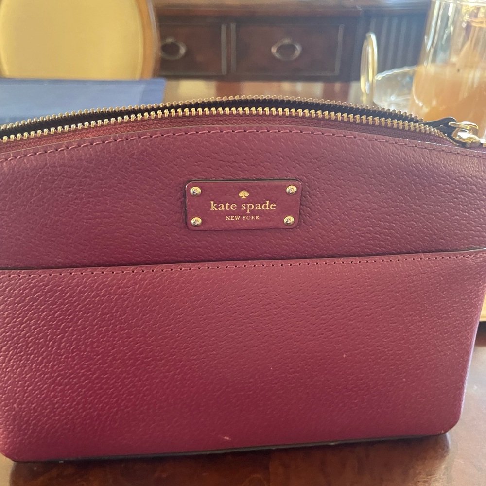 kate spade Plum Pebbled Leather Dome Crossbody with Gold Hardware